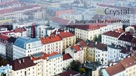  Presentation with prague - Audience pleasing PPT theme consisting of prague traditional red roofs prague city czech republic backdrop and a light blue colored foreground