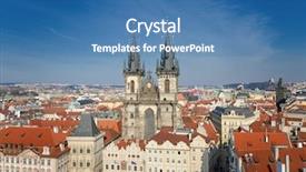  Presentation with prague - Slides consisting of prague view from a tower on old town square czech republic background and a teal colored foreground