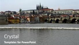  Presentation with prague - Colorful slides enhanced with prague view river vlatva backdrop and a gray colored foreground