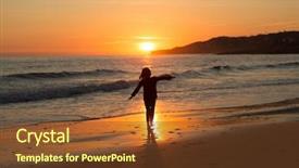  Presentation with algarve - Beautiful theme featuring praia da luz algarve portugal backdrop and a tawny brown colored foreground