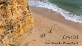  Presentation with algarve - Beautiful PPT layouts featuring praia-da-marinha-algarve-portugal backdrop and a coral colored foreground