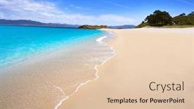  Presentation with doors to beach scene - PPT layouts featuring praia-de-rodas-beach background and a lemonade colored foreground