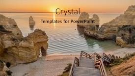  Presentation with algarve - Slides having praia-do-camilo-beach background and a  colored foreground