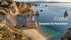  Presentation with algarve - Slide deck having praia-do-camilo-beach background and a ocean colored foreground