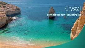  Presentation with algarve - Colorful slide set enhanced with praia do carvalho beach algarve portugal backdrop and a ocean colored foreground