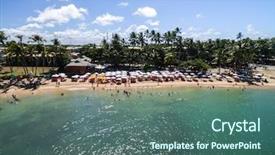 Presentation with bahia - Beautiful presentation theme featuring praia do forte bahia brazil backdrop and a ocean colored foreground