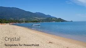  Presentation with beach - Amazing PPT theme having praia do pereque pereque's beach - st sebastian island - ilhabela - sao paulo - brazil backdrop and a soft green colored foreground