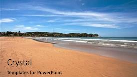  Presentation with brazil - Slides consisting of praia ferradura in the beautiful typical brazilian city of buzios near rio de janeiro in brazil background and a coral colored foreground