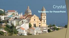  Presentation with church - PPT layouts featuring praiano-church-of-san-gennaro background and a ocean colored foreground