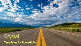  Presentation with wyoming - Beautiful presentation theme featuring prairie - empty open highway in wyoming backdrop and a tawny brown colored foreground