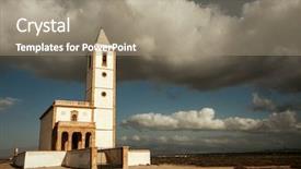  Presentation with church blue - Cool new presentation theme with prairie architecture - amazing clouds in the blue backdrop and a coral colored foreground