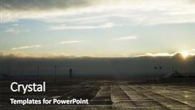  Presentation with january - Colorful presentation theme enhanced with prairie architecture - calgary airport during sunset backdrop and a tawny brown colored foreground