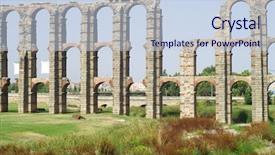  Presentation with miracles - Cool new PPT theme with prairie architecture - miracles aqueduct in merida extremadura backdrop and a sky blue colored foreground