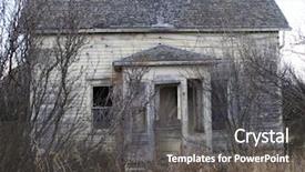  Presentation with architecture old - PPT theme consisting of prairie architecture - old abandoned building in rural background and a  colored foreground