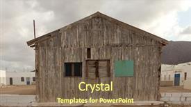  Presentation with old house - Cool new slide deck with prairie architecture - old wooden house for fishermen backdrop and a tawny brown colored foreground