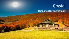  Presentation with landscape architecture - Audience pleasing presentation design consisting of prairie architecture - sunset landscape with old rural backdrop and a ocean colored foreground