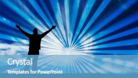  Presentation with praise - PPT layouts consisting of praise god - silhouette of man with arms background and a light blue colored foreground