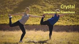  Presentation with boot camp - Colorful presentation theme enhanced with praise park - beautiful women praising yoga backdrop and a  colored foreground