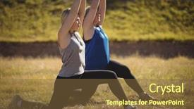  Presentation with boot camp - Presentation design having praise park - beautiful women praising yoga background and a  colored foreground