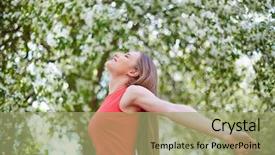  Presentation with praise - Slides with praise park - ecstatic girl taking pleasure background and a mint green colored foreground