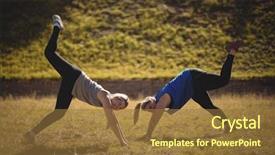  Presentation with obstacle course - Beautiful presentation theme featuring praise park - portrait of beautiful women praising backdrop and a  colored foreground