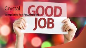  Presentation with job - Presentation enhanced with praise thankfulness - good job card with colorful background and a red colored foreground