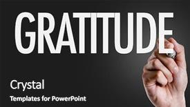  Presentation with gratitude - Beautiful slide deck featuring praise thankfulness - hand writing the text gratitude backdrop and a dark gray colored foreground