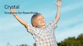  Presentation with praise - Beautiful presentation featuring praise thankfulness - little boy with stretched hands backdrop and a light blue colored foreground