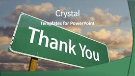  Presentation with thank - Presentation featuring praise thankfulness - thank you green road sign background and a gray colored foreground