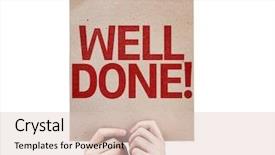  Presentation with done - Slide deck featuring praise thankfulness - well done card isolated background and a lemonade colored foreground