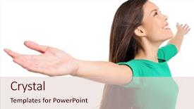  Presentation with serene - PPT layouts with praise worship - free happy elated woman background and a lemonade colored foreground