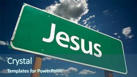  Presentation with praise - Theme having praise worship - jesus road sign with dramatic background and a ocean colored foreground