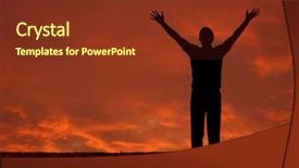  Presentation with praise - Amazing slide deck having praise worship - man with arms extended toward backdrop and a tawny brown colored foreground