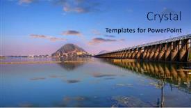  Presentation with barrage - Cool new slides with prakasam-barrage-in-vijayawada-india backdrop and a light blue colored foreground