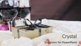  Presentation with chocolate wine - Slides consisting of praline and chocolate with wine background and a  colored foreground