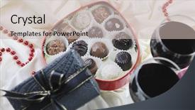  Presentation with chocolate wine - Colorful slides enhanced with praline and chocolate with wine backdrop and a  colored foreground