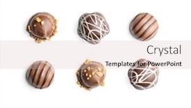  Presentation with praline - Slide set consisting of praline-bonbons-chocolate-truffles-isolated background and a soft green colored foreground