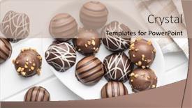  Presentation with praline - Audience pleasing PPT theme consisting of praline-bonbons-chocolate-truffles backdrop and a coral colored foreground
