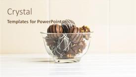  Presentation with praline - PPT theme with praline-bonbons-chocolate-truffles background and a cream colored foreground