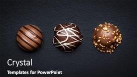  Presentation with praline - Slide deck having praline-bonbons-chocolate-truffles background and a dark gray colored foreground