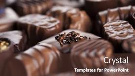  Presentation with praline - Beautiful slides featuring praline chocolate on wooden backgroud backdrop and a tawny brown colored foreground