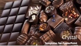  Presentation with praline - Amazing slides having praline chocolate on wooden backgroud backdrop and a tawny brown colored foreground