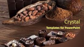 Presentation with praline - Presentation theme having praline-chocolate-on-wooden-backgroud background and a tawny brown colored foreground