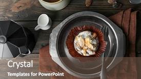  Presentation with praline - Slides having pralines - plate with tasty praline cake background and a  colored foreground