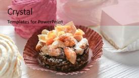  Presentation with praline - Cool new theme with pralines - tasty praline cake on wooden backdrop and a  colored foreground