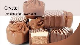  Presentation with chocolate milk - Beautiful slide set featuring pralines - tasty sweets from a milk backdrop and a soft green colored foreground