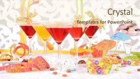  Presentation with birthday invitation - Cool new presentation theme with archive - 3d colorful dossiers folders backdrop and a soft green colored foreground