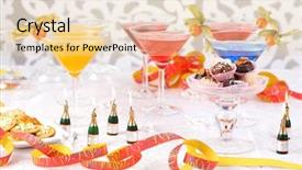  Presentation with sweet 16 birthday - Slides having pralines and coctails birthday party background and a lemonade colored foreground