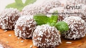  Presentation with organic coconut yogurt in wooden - Audience pleasing PPT theme consisting of pralines breaded in a coconut backdrop and a lemonade colored foreground