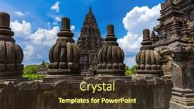  Presentation with java island - Audience pleasing presentation theme consisting of prambanan-temple-near-yogyakarta backdrop and a tawny brown colored foreground